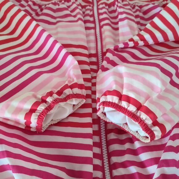 Hunter For Target Girls Windbreaker bubble Jacket Size XL 14-16 Red Pink Striped - Picture 5 of 7